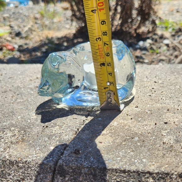 Vintage Indiana Clear Glass  Sleeping Cat Votive Tealight Candle Holder Eclectic - Picture 4 of 5